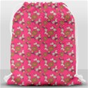 Clown Ghost Pattern Pink Drawstring Bag (Large) View2