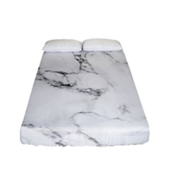 White Faux Marble Fitted Sheet (full/ Double Size) by Dushan