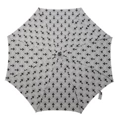 Black And White Art-deco Pattern Hook Handle Umbrellas (large) by Dushan