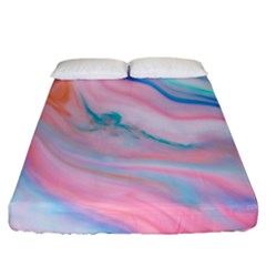 Colorful Marble Abstract Background Texture  Fitted Sheet (california King Size) by Dushan