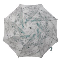 Gray Faux Marble Blue Accent Hook Handle Umbrellas (medium) by Dushan