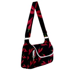 Red, Hot Jalapeno Peppers, Chilli Pepper Pattern At Black, Spicy Multipack Bag by Casemiro