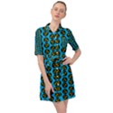 0059 Comic Head Bothered Smiley Pattern Belted Shirt Dress View1