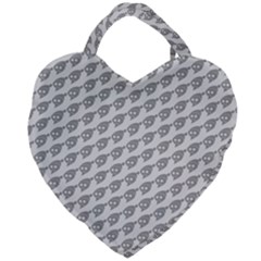 Comic Head Skull Hat Pattern 2 Giant Heart Shaped Tote by DinzDas