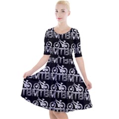 Mountain Bike - Mtb - Hardtail And Dirt Jump 2 Quarter Sleeve A-line Dress by DinzDas