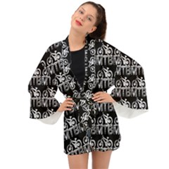 Mountain Bike - Mtb - Hardtail And Dirt Jump 2 Long Sleeve Kimono by DinzDas