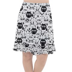Cute Cat Faces Pattern Fishtail Chiffon Skirt by TastefulDesigns