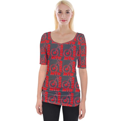 015 Mountain Bike - Mtb - Hardtail And Downhill Wide Neckline Tee by DinzDas