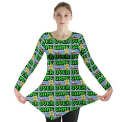 Game Over Karate And Gaming - Pixel Martial Arts Long Sleeve Tunic  by DinzDas