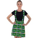 Game Over Karate And Gaming - Pixel Martial Arts Velvet Suspender Skater Skirt View1