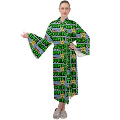 Game Over Karate And Gaming - Pixel Martial Arts Maxi Velour Kimono by DinzDas