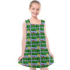 Game Over Karate And Gaming - Pixel Martial Arts Kids  Cross Back Dress by DinzDas