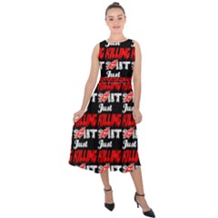 Just Killing It - Silly Toilet Stool Rocket Man Midi Tie-back Chiffon Dress by DinzDas
