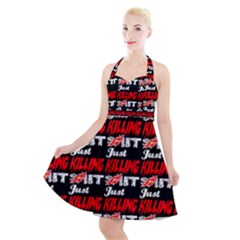 Just Killing It - Silly Toilet Stool Rocket Man Halter Party Swing Dress  by DinzDas