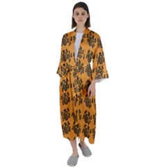 Inka Cultur Animal - Animals And Occult Religion Maxi Satin Kimono by DinzDas