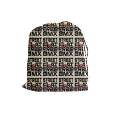 Bmx And Street Style - Urban Cycling Culture Drawstring Pouch (large) by DinzDas
