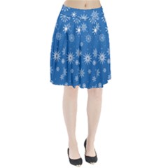 Winter Time And Snow Chaos Pleated Skirt by DinzDas