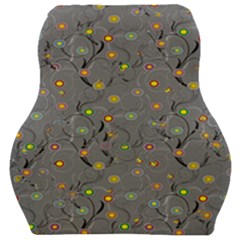Abstract Flowers And Circle Car Seat Velour Cushion  by DinzDas