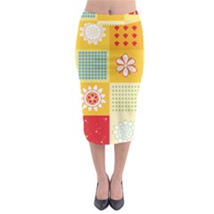 Abstract Flowers And Circle Midi Pencil Skirt by DinzDas
