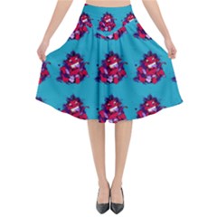 Little Devil Baby - Cute And Evil Baby Demon Flared Midi Skirt by DinzDas