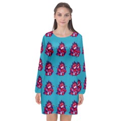 Little Devil Baby - Cute And Evil Baby Demon Long Sleeve Chiffon Shift Dress  by DinzDas