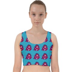Little Devil Baby - Cute And Evil Baby Demon Velvet Racer Back Crop Top by DinzDas