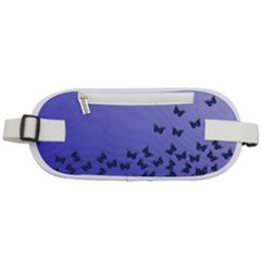 Gradient Butterflies Pattern, Flying Insects Theme Rounded Waist Pouch by Casemiro