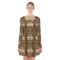 A Cookie A Day Keeps Sadness Away Long Sleeve Velvet V-neck Dress by DinzDas