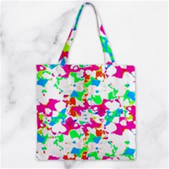 Bright Multicolored Abstract Print Zipper Grocery Tote Bag by dflcprintsclothing
