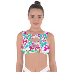Bright Multicolored Abstract Print Bandaged Up Bikini Top by dflcprintsclothing