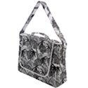 Black and white leafs pattern, tropical jungle, nature themed Box Up Messenger Bag View1