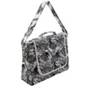 Black and white leafs pattern, tropical jungle, nature themed Box Up Messenger Bag View2