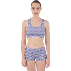 Pastel Lines, Bars Pattern, Pink, Light Blue, Purple Colors Work It Out Gym Set by Casemiro