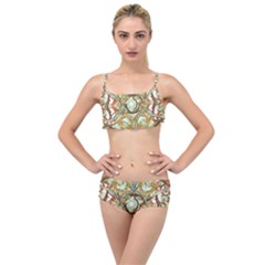 Multicolored Modern Collage Print Layered Top Bikini Set by dflcprintsclothing