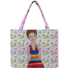 Tan Swimmer Flowerwall Mini Tote Bag by snowwhitegirl