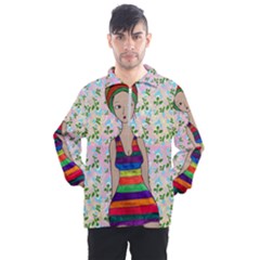 Tan Swimmer Flowerwall Men s Half Zip Pullover by snowwhitegirl