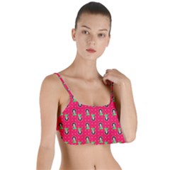 Headphones Girl Pink Red Layered Top Bikini Top  by snowwhitegirl