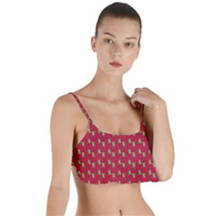 Headphones Girl Red Layered Top Bikini Top  by snowwhitegirl