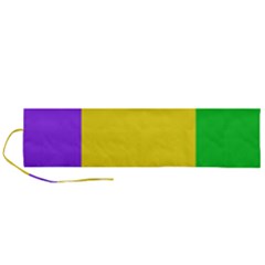 Carnival Mardi Gras Purple Yellow Green Stripes Roll Up Canvas Pencil Holder (l) by yoursparklingshop
