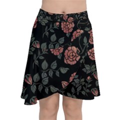 Dusty Roses Chiffon Wrap Front Skirt by BubbSnugg