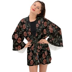 Dusty Roses Long Sleeve Kimono by BubbSnugg