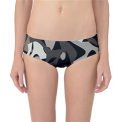 Trippy Sepia Paint Splash, Brown, Army Style Camo, Dotted Abstract Pattern Classic Bikini Bottoms by Casemiro
