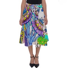 Mountain Abstract Perfect Length Midi Skirt by okhismakingart