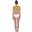 Geometrical lines pattern, asymmetric blocks theme, line art Cross Back Hipster Bikini Top  View2