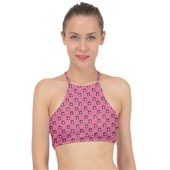 60s Ombre Hair Girl Pink Racer Front Bikini Top by snowwhitegirl