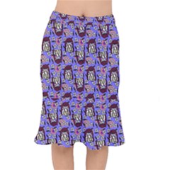 Braids Doll Daisies Purple Short Mermaid Skirt by snowwhitegirl