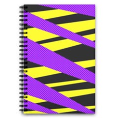 Abstract Triangles, Three Color Dotted Pattern, Purple, Yellow, Black In Saturated Colors 5 5  X 8 5  Notebook by Casemiro