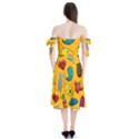 Graffiti Characters Seamless Ornament Shoulder Tie Bardot Midi Dress View2