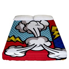 Rays Smoke Pop Art Style Vector Illustration Fitted Sheet (california King Size) by Amaryn4rt