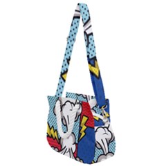 Rays Smoke Pop Art Style Vector Illustration Rope Handles Shoulder Strap Bag by Amaryn4rt